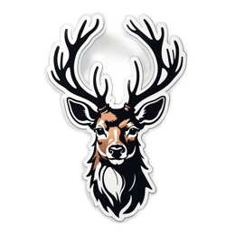 deer sticker SVG PNG design with clean design elements