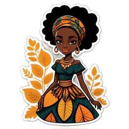 fashion leaves SVG PNG design with clean design elements, orange and green floral elements