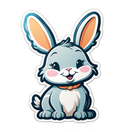 sticker cute bunny SVG PNG design with clean design elements