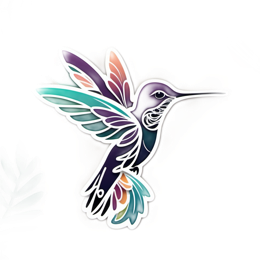 hummingbird colorful SVG PNG design with clean design elements