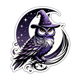 owl hat moon SVG PNG design with clean design elements