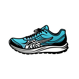shoe blue running SVG PNG design with clean design elements