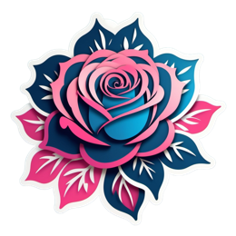 flower paperart SVG PNG design with clean design elements, pink and red floral elements