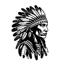 native american portrait SVG PNG design with clean design elements