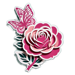 decoration butterfly rose SVG PNG design