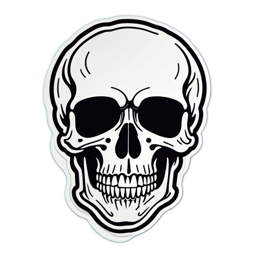 skeleton skull SVG PNG design with clean design elements