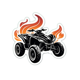 racing quad flames SVG PNG design with clean design elements