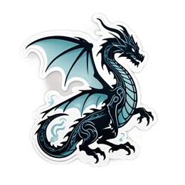 dragon sticker SVG PNG design with clean design elements