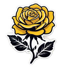 flower yellowrose SVG PNG design with clean design elements, yellow floral elements