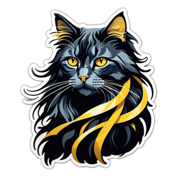artistic stylized cat SVG PNG design with clean design elements