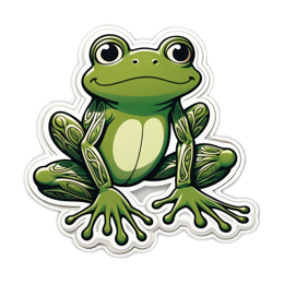 frog sticker SVG PNG design with clean design elements