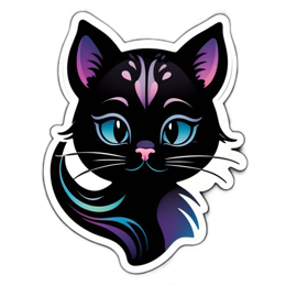 black cat SVG PNG design with clean design elements