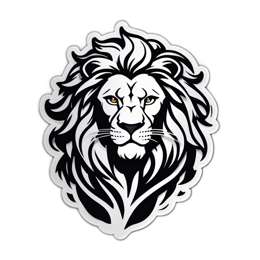 artistic lion sticker SVG PNG design with clean design elements