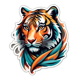 artistic tiger SVG PNG design with clean design elements