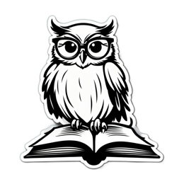 owl book glasses SVG PNG design with clean design elements