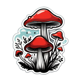 fungi stickers SVG PNG design with clean design elements
