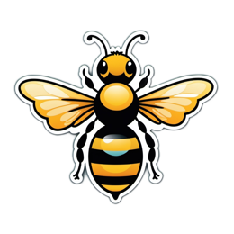 bee cartoon SVG PNG design with clean design elements
