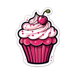 cupcake cherry SVG PNG design with clean design elements