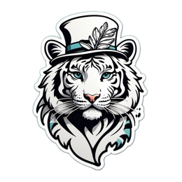 tiger hat feather SVG PNG design with clean design elements