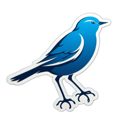 bird blue SVG PNG design with clean design elements