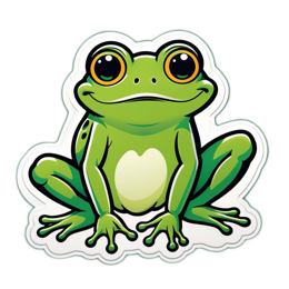 sticker frog SVG PNG design with clean design elements
