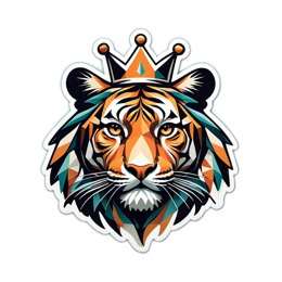 artistic tiger sticker SVG PNG design with clean design elements