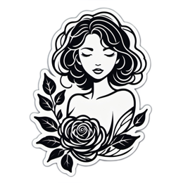 roses floral SVG PNG design with black and white floral elements