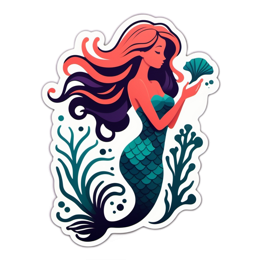 mermaid scaled SVG PNG design with clean design elements