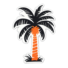 sticker palm tree SVG PNG design with clean design elements