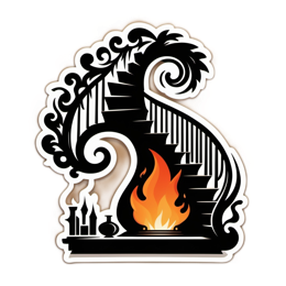 fire stairs SVG PNG design with clean design elements
