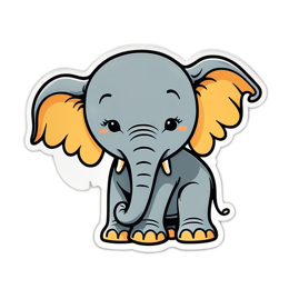 cute elephant SVG PNG design with clean design elements