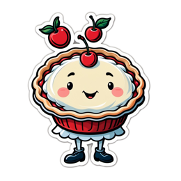 pie character cherries SVG PNG design with clean design elements
