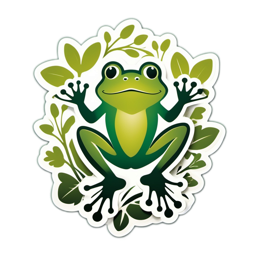 frog greenery SVG PNG design with clean design elements