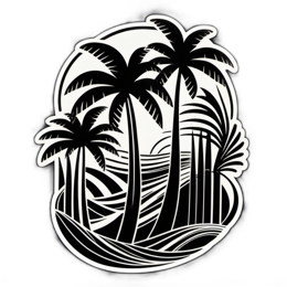 palm trees wave SVG PNG design with clean design elements