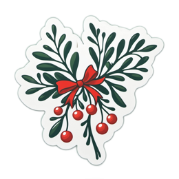 holly bow berries SVG PNG design with clean design elements, red and green floral elements