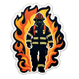 firefighter sticker SVG PNG design with clean design elements