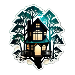 fantasy treehouse SVG PNG design with clean design elements