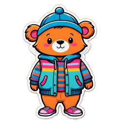 fashion cute bear SVG PNG design with clean design elements