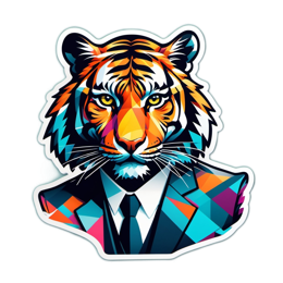 tiger sticker SVG PNG design with clean design elements