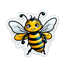 unicorn cartoon bee SVG PNG design with clean design elements