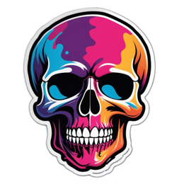 skull sticker SVG PNG design with clean design elements