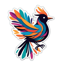 artistic colorful bird SVG PNG design with clean design elements