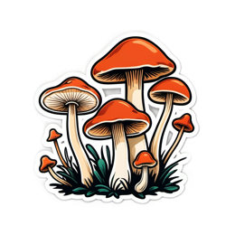 mushrooms stickers SVG PNG design