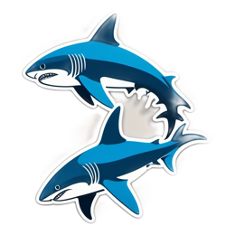 sharks stickers SVG PNG design with clean design elements