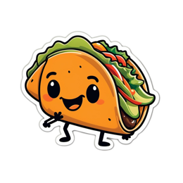 taco cartoon happy SVG PNG design with clean design elements