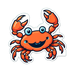 crab cartoon SVG PNG design with clean design elements