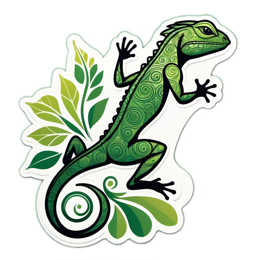 artistic lizard SVG PNG design with clean design elements