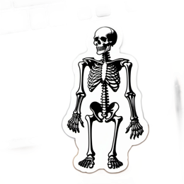 skeleton sticker SVG PNG design with clean design elements
