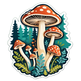 fungi forest SVG PNG design with clean design elements