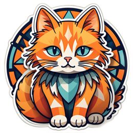 sticker cat orange SVG PNG design with clean design elements